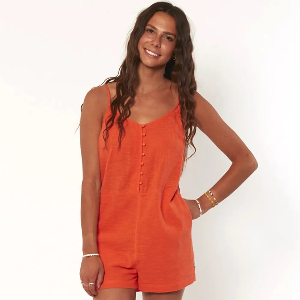 Paddle Out S/L Wvn Romper