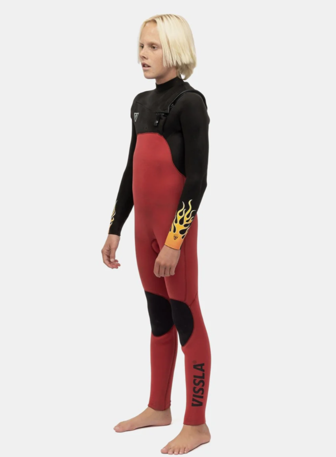 HIGH SEAS BOYS FIRE 3-2 FULL CHEST ZIP RED